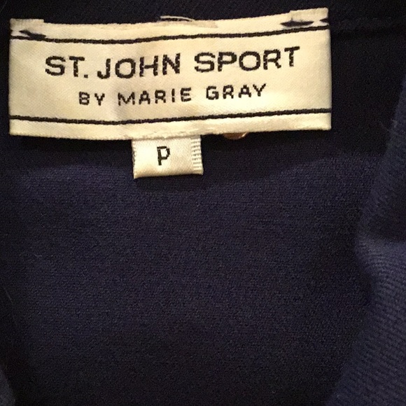 St. John Navy Jacket w/ Fringe Trim &Gold Hardware - Picture 8 of 8